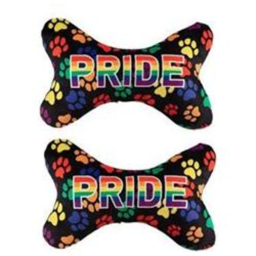 Pride Plush Squeaker Bone Dog Toy
