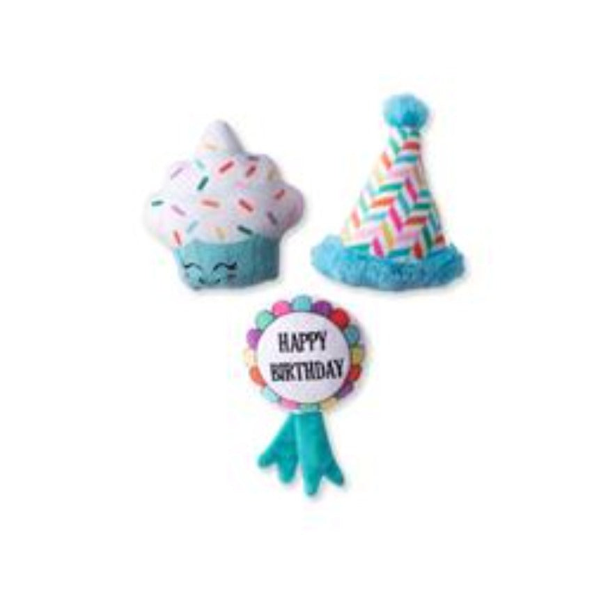 Happy Bark-day Small Plush Dog Toys Set of 3