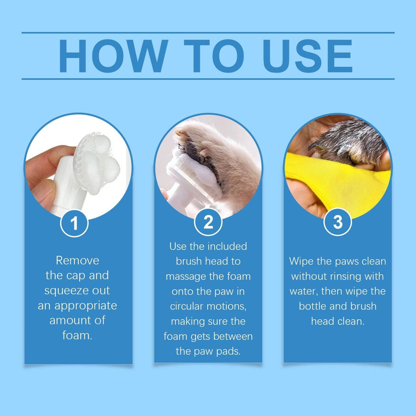 Pet Paw Foam Cleaner Dog And Cat Foot Wash Soles And Pads Care Cleaner - Purrfect Pet Kingdom