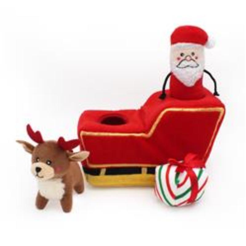 Holiday Burrow - Santa's Sleigh Dog Toy