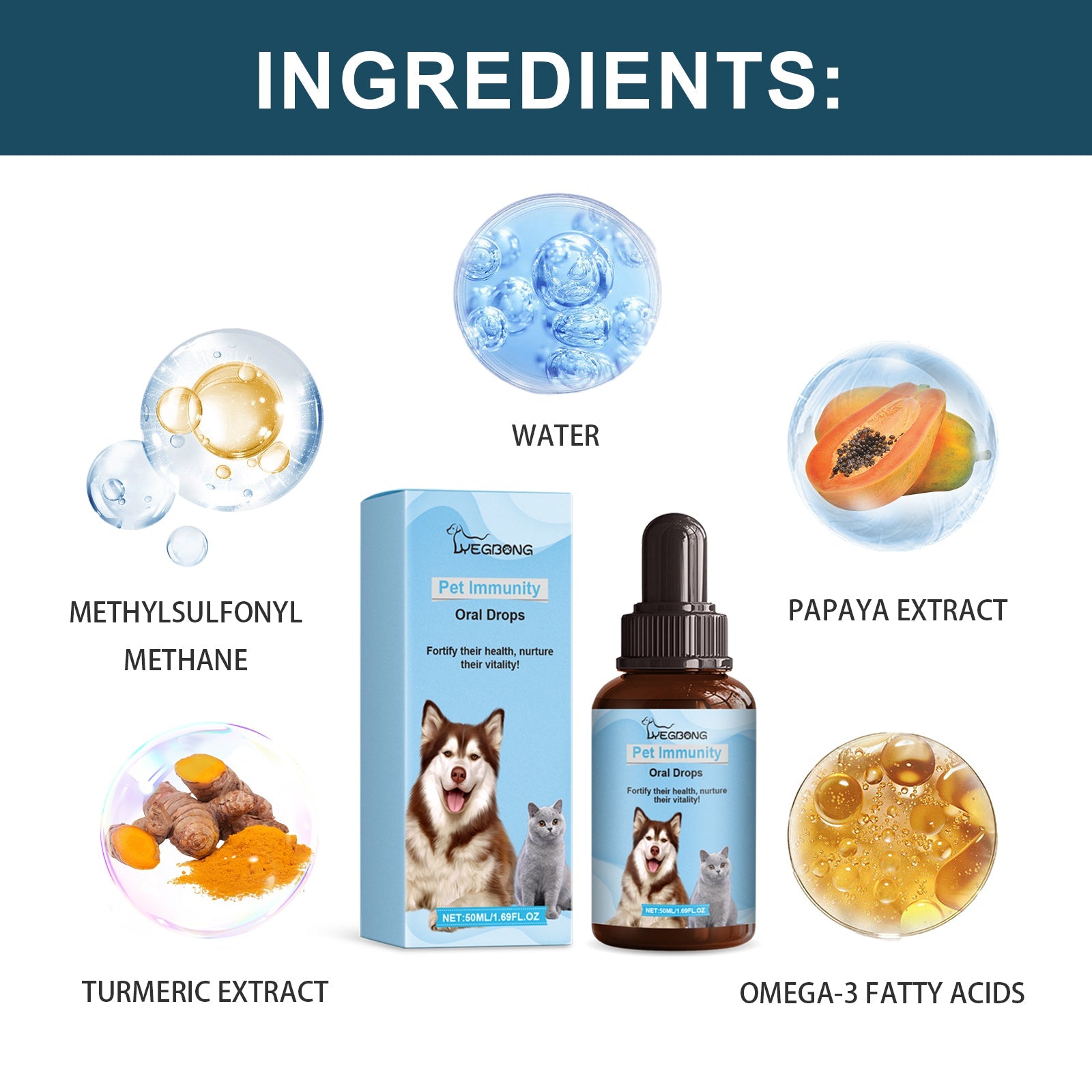 Pet Immune Oral Drops, Special Nutritional And Immune Health Drops For Cats And Dogs - Purrfect Pet Kingdom