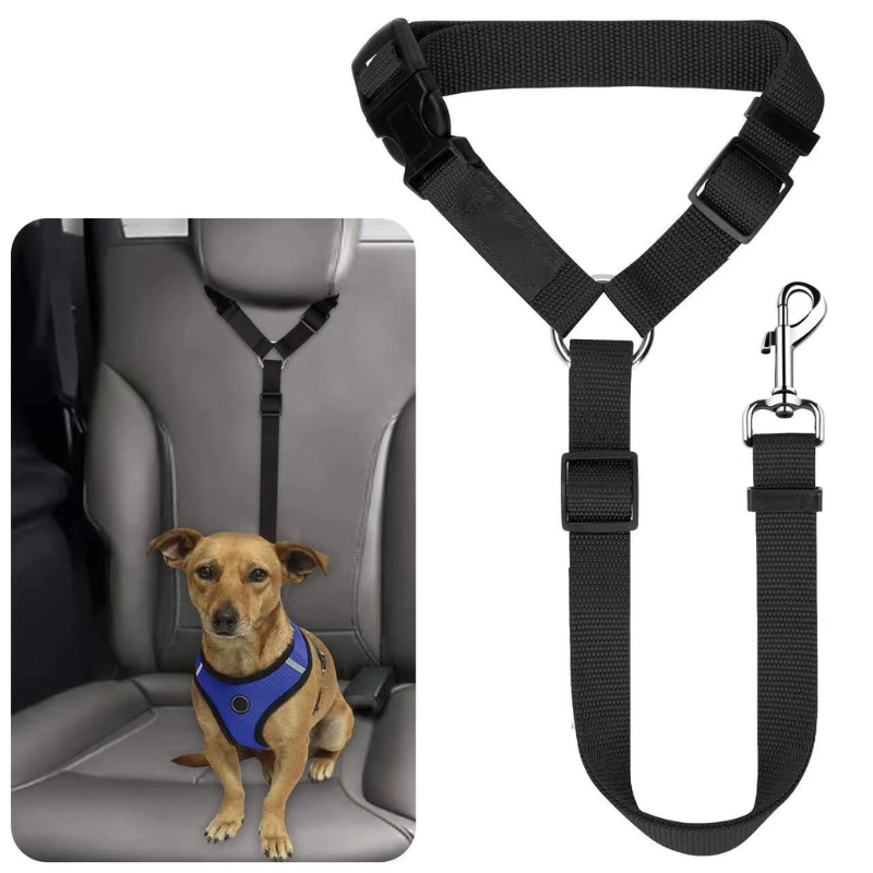 Pet Car Seat Belt 2-in-1 Adjustable Nylon Leash ๐