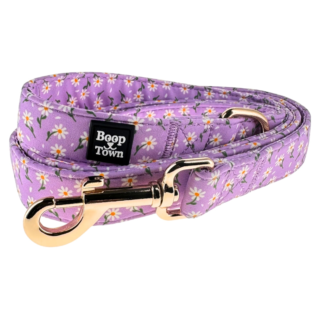 Dog Leash Purple Daisy Pattern Cotton 5ft 3oz ๐