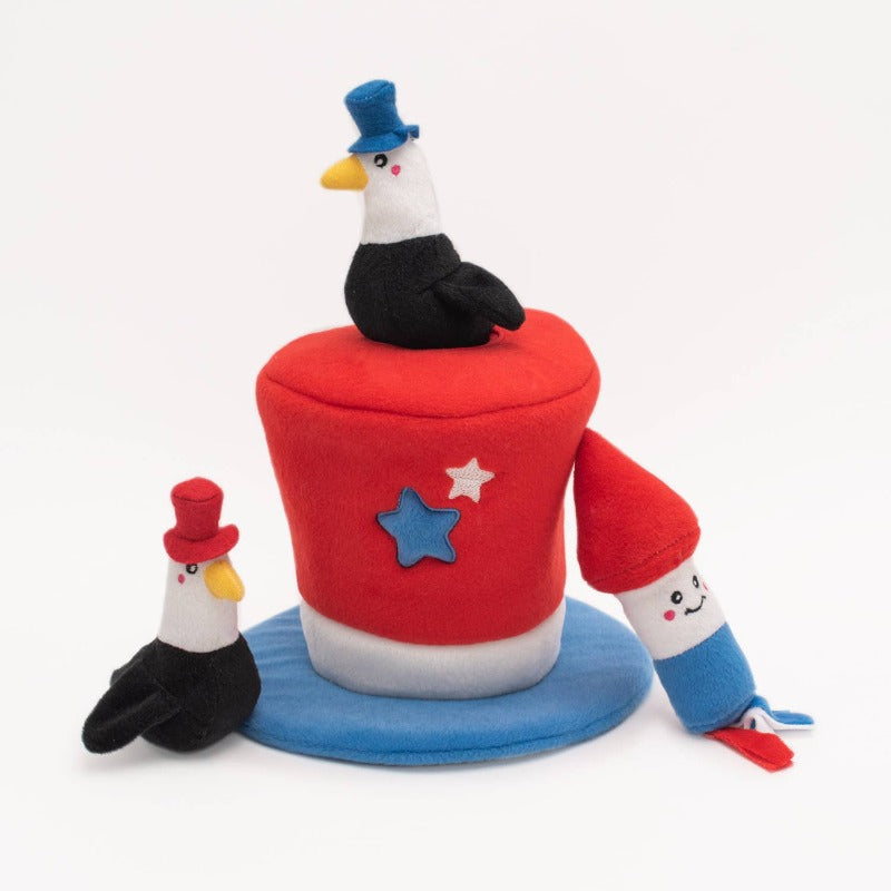 Americana Burrow Top Hat Interactive Dog Toy