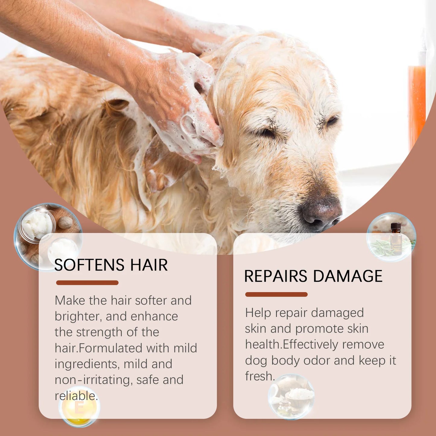 1-4PCS Dog Shampoo with Vitamin Essence Gentle Cleaning Nourishing Care Leaves Dog Coat Soft Smooth and Healthy Pet Hair Wash