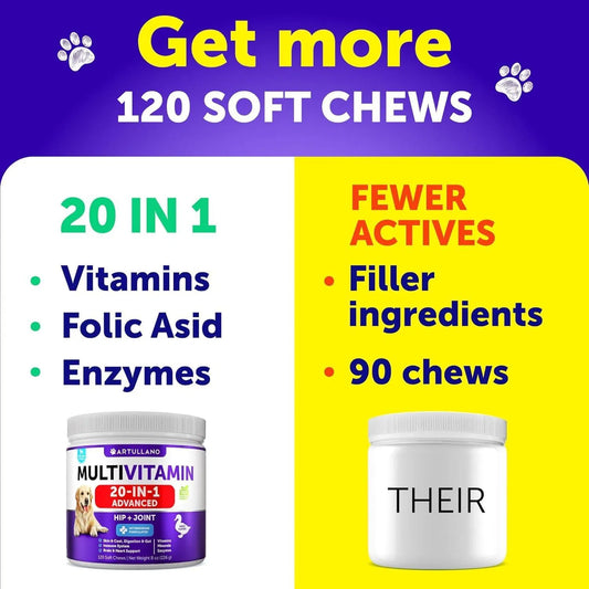 Dog Multivitamins - 20-in-1 Joint & Immune Support Chews