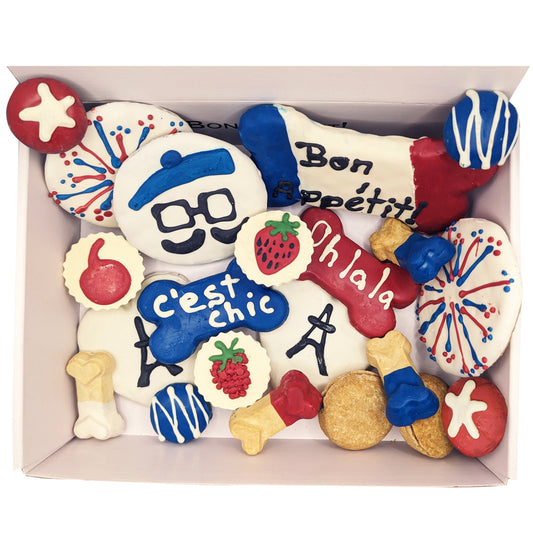 French Themed Dog Treats Gift Box | Purrfect Pet Kingdom