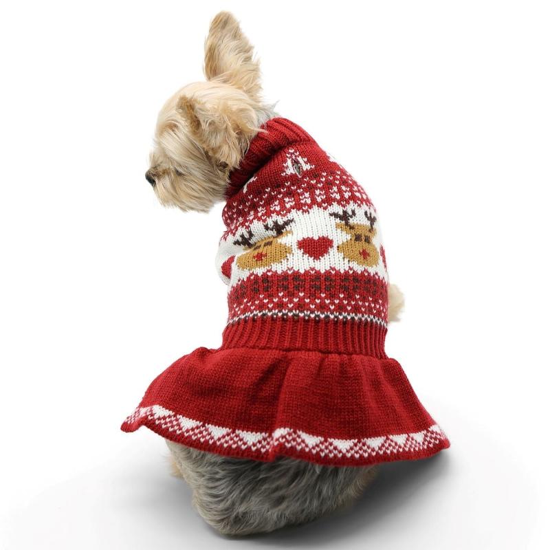 Reindeer Fair Isle Sweater Pet Dress