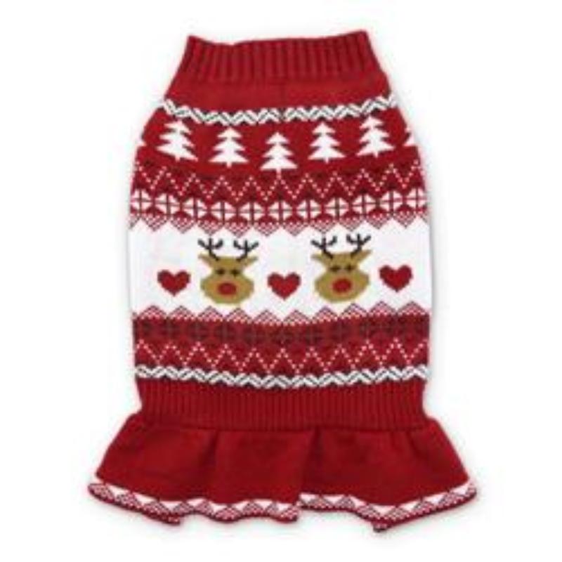 Reindeer Fair Isle Sweater Pet Dress