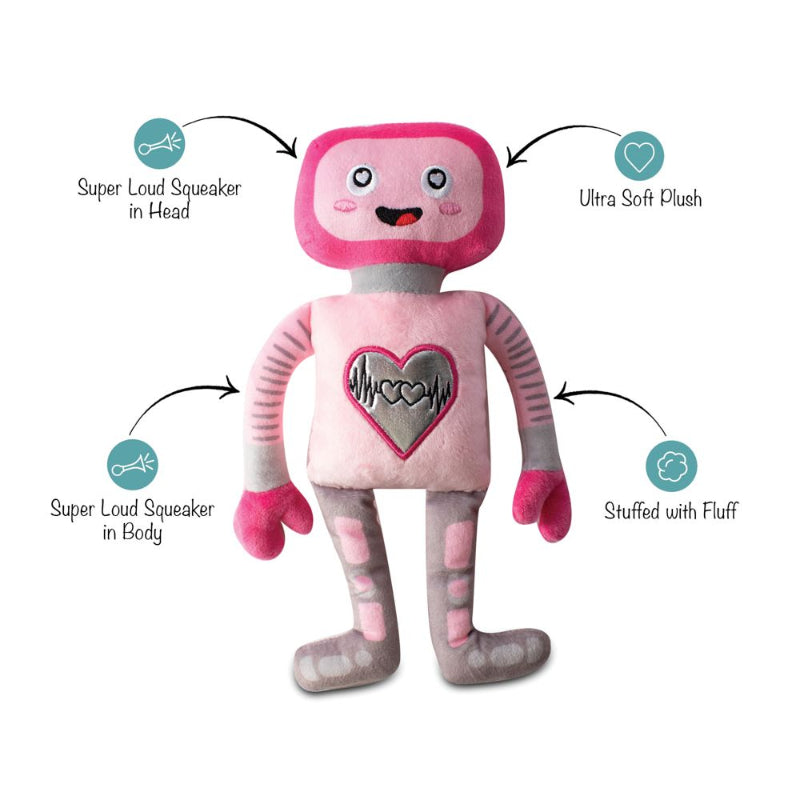 Will You Beep My Valentine Pink Plush Dog Toy