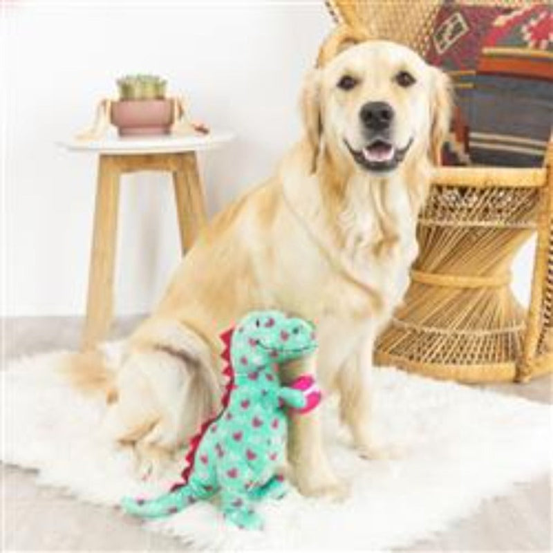 XO Rex Hearts Plush Dog Toy
