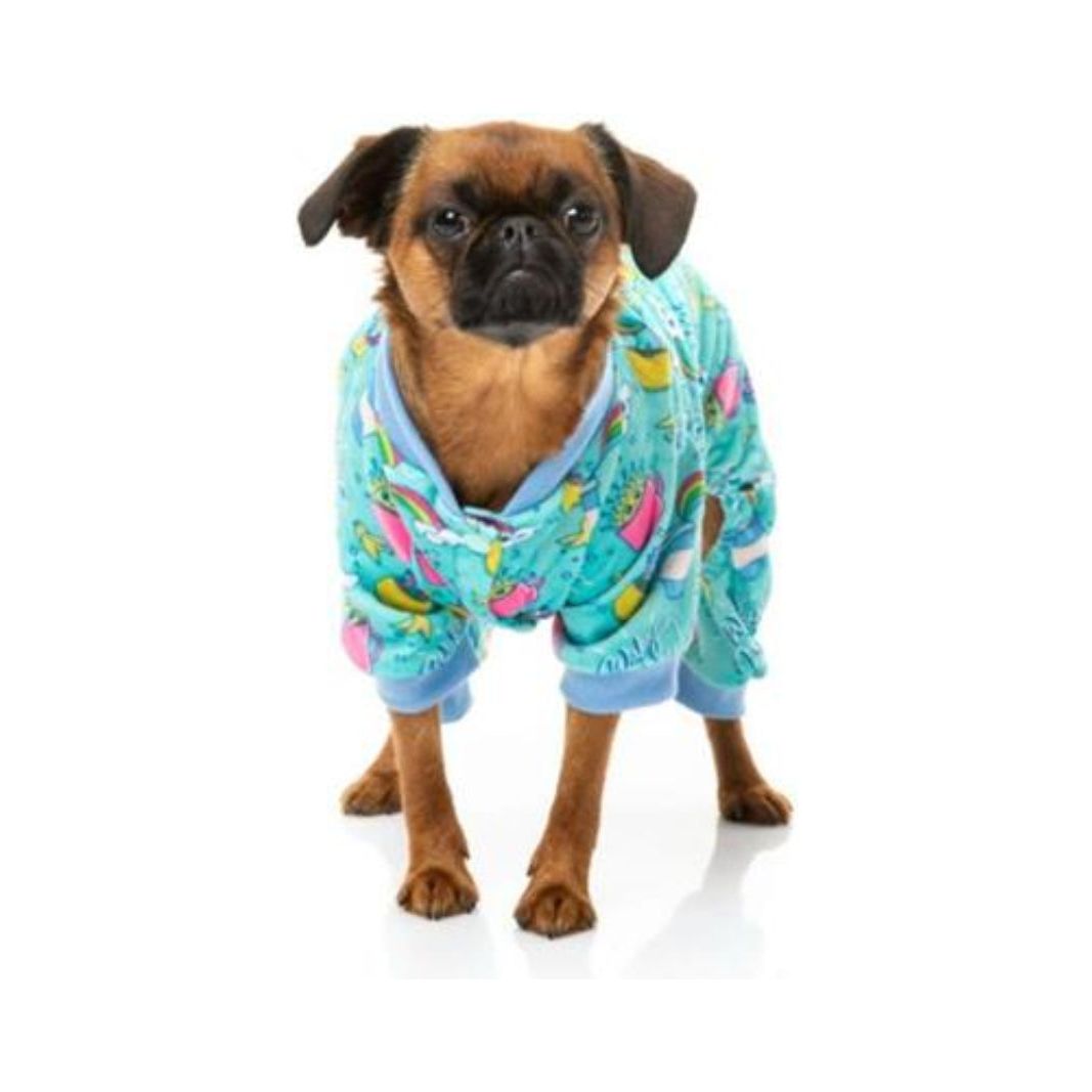 Wakey Wakey Soft Plush Blue Dog Pajamas