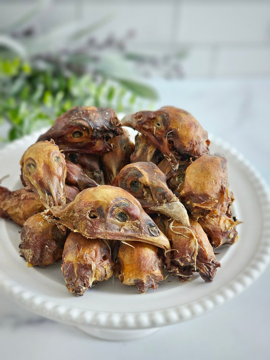 Naked Beasts Air-Dried Pheasant Head Dental Chews for Dogs