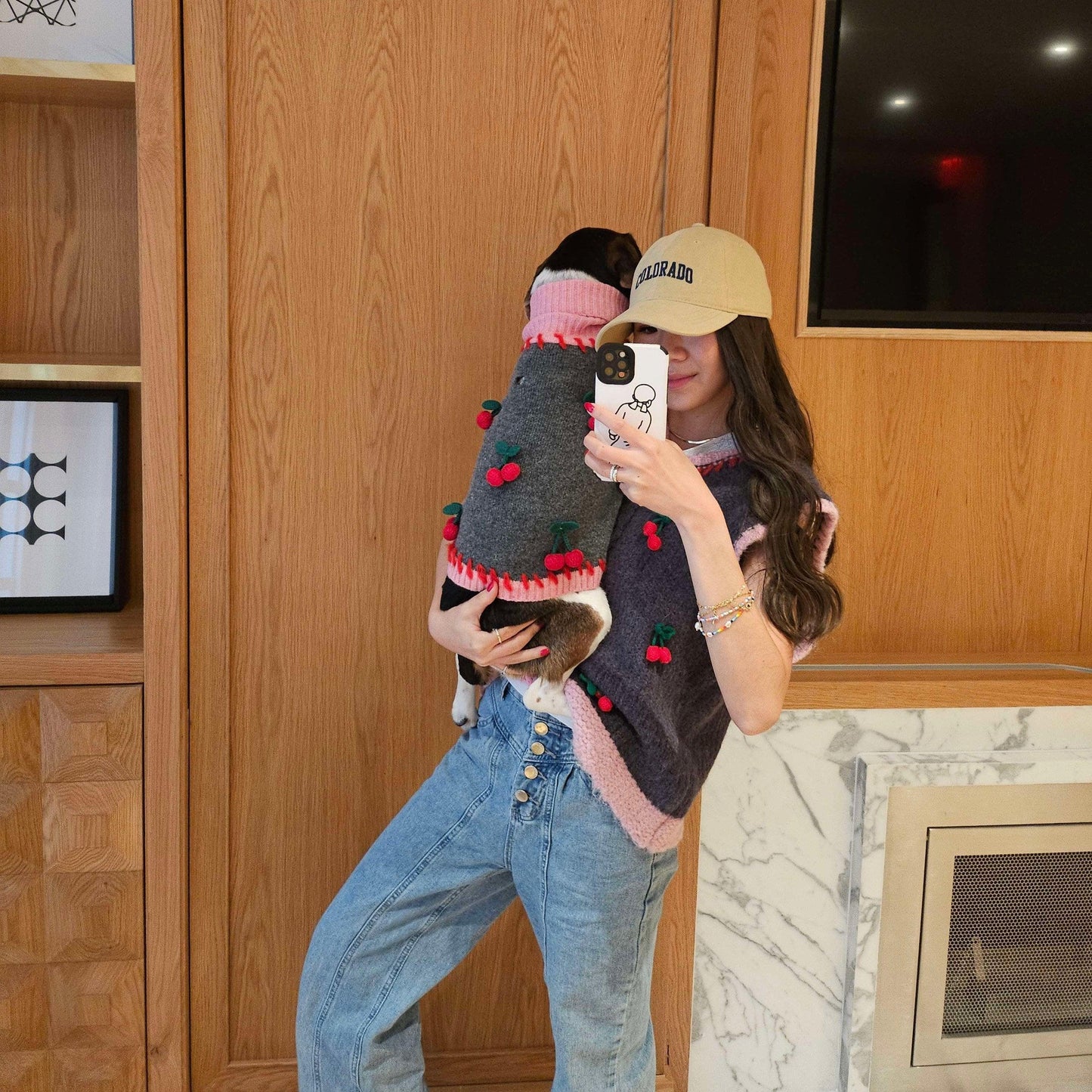 Dog Sweater Cherry Kiss Handmade Turtleneck 🧶