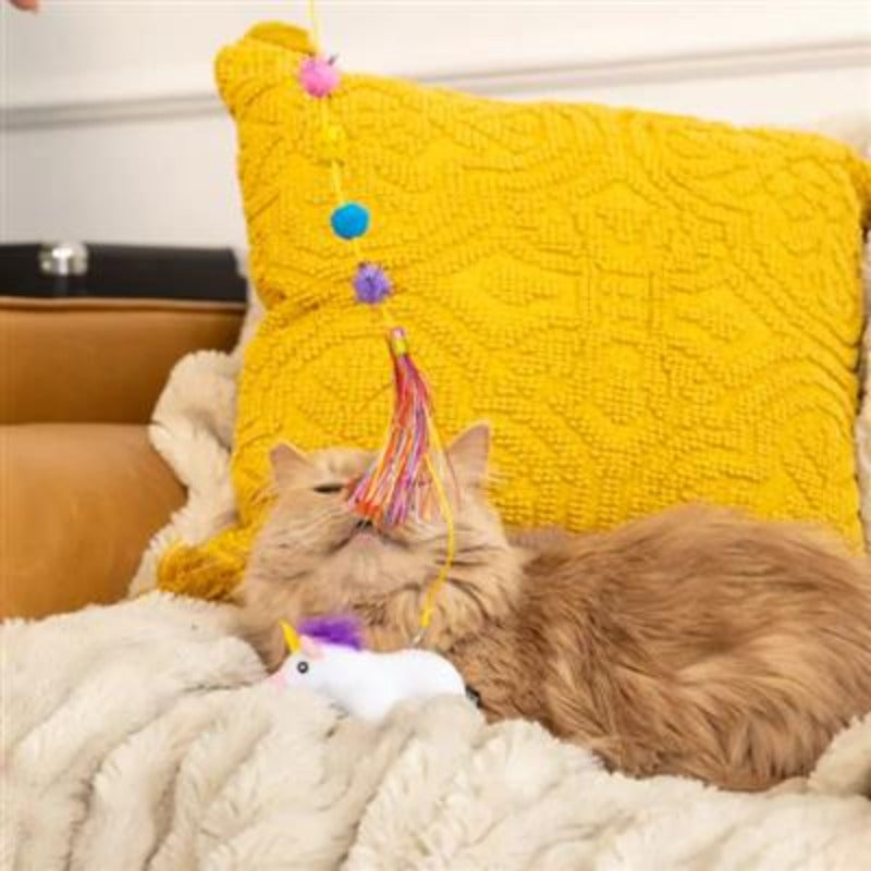 ZippyStick Unicorn Cat Toy