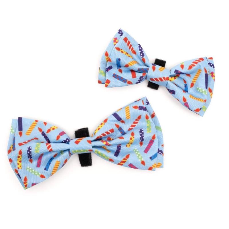 It's My Birthday Candles Blue Pet Bow Tie