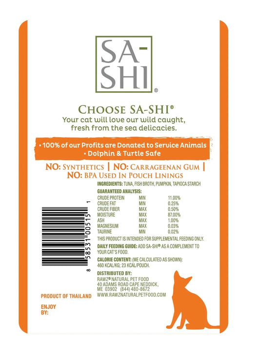 Sa - Shi Tuna & Pumpkin Recipe (1.76oz) - Sa - Shi Cat Food Topper - The Family Pet