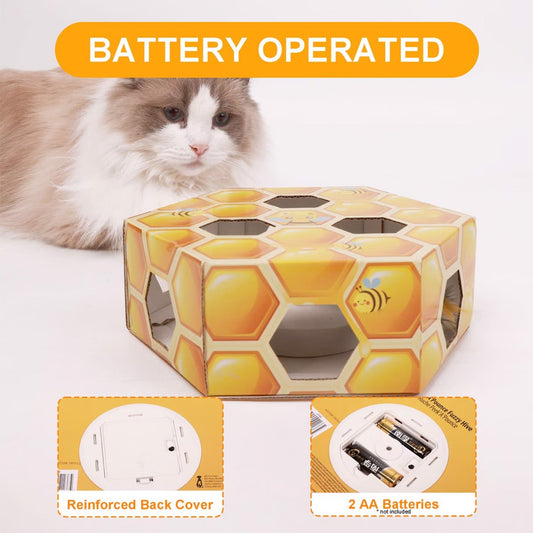 Interactive - Cat Toy - Peek'A'Pounce Fuzzy Hive