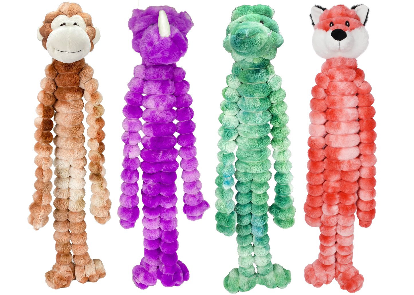 Multipet Crimpy Cuddlerz - Assorted Animals 27" - Dog Toy - The Family Pet