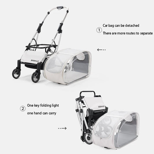 Fashionable Pet Dog Cats Four Wheeled Cart Lightweight
