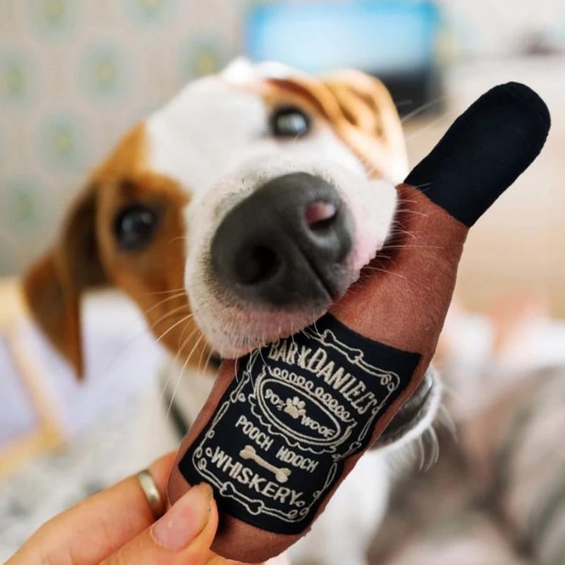 Bark Daniels Bottle Plush Squeak Dog Toy