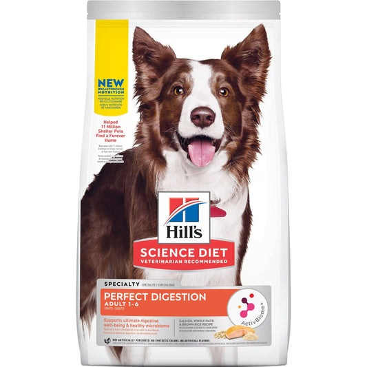 Hill's Science Diet Adult Perfect Digestion Salmon, Whole Oats & Brown Rice Recipe Dry Dog Food Bag - Dry Dog Food - The Family Pet