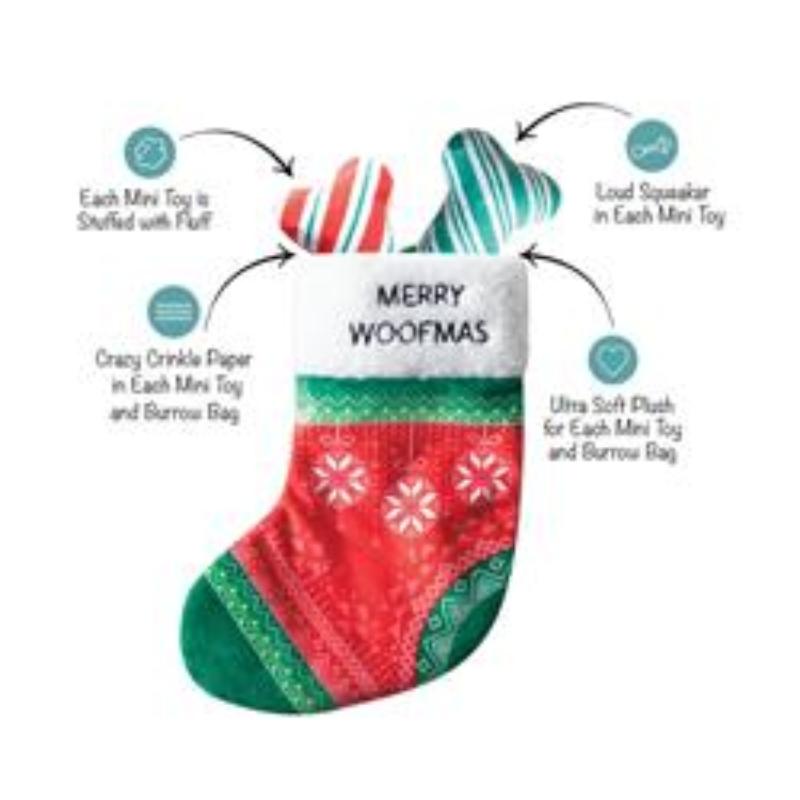 Merry Woofmas Hide & Seek Plush Dog Toy by Fringe Studio