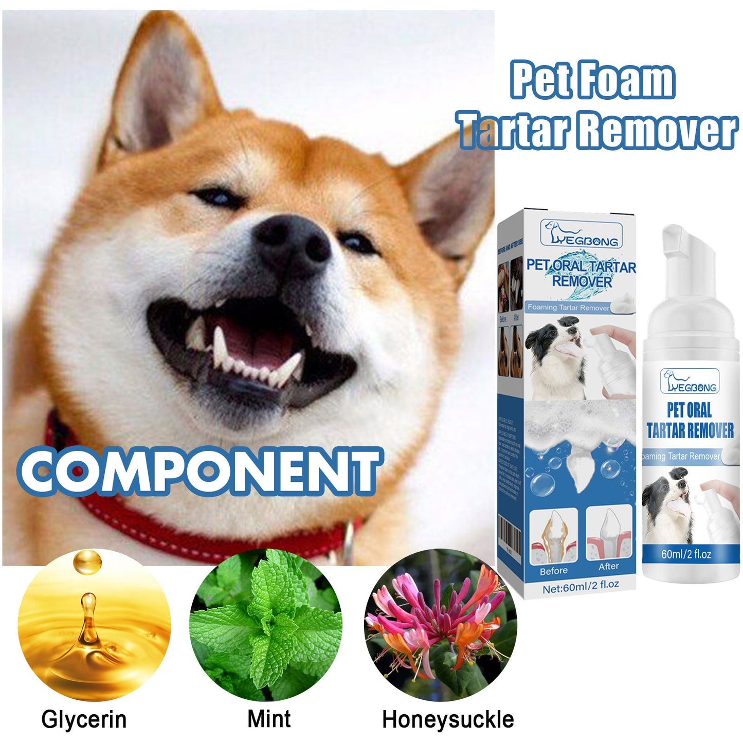 Pet Tartar Remover, Removing Dental Calculus Yellow Teeth Halitosis Cleaning Teeth Mouth Foam Cleaner - Purrfect Pet Kingdom
