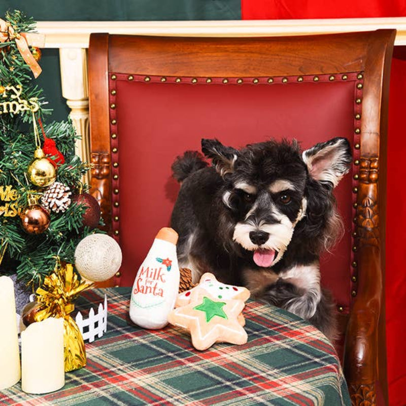 Happy Woofmas Milk & Cookies Plush Dog Toy Set - 3 Pc