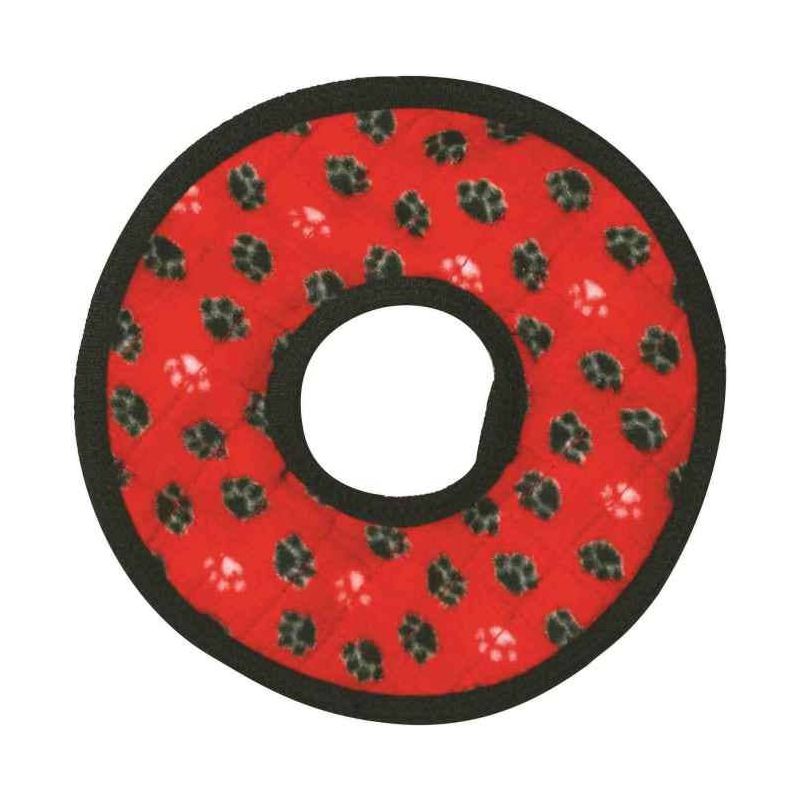 Tuffy Ultimate Ring Red Paws Dog Toy