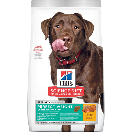 Hill's Science Diet Adult Perfect Weight Large Breed Dry Dog Food, Chicken Recipe Bag (25lb) - Dry Dog Food - The Family Pet