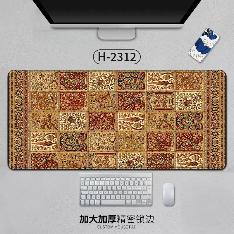 Large Persian Mouse Pad Office Carpet MousePad Natural Rubber Lockedge Anti Slip Desk Mat Laptop Office Game Accessories Pad