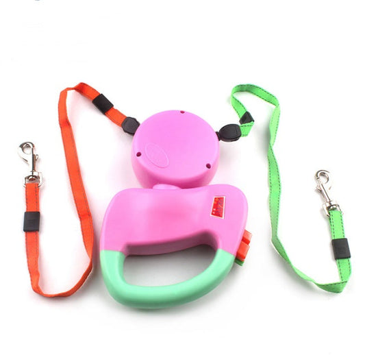 Durable Retractable Dual Dog Leash for Easy Pet Walking