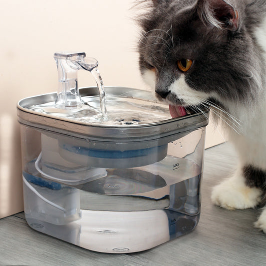 Stainless Steel Pet Water Fountain - Auto Circulation Dispenser