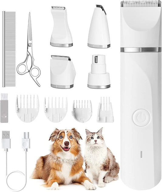 Dog Clippers Rechargeable Low Noise 4 Trimmer Heads ✂️