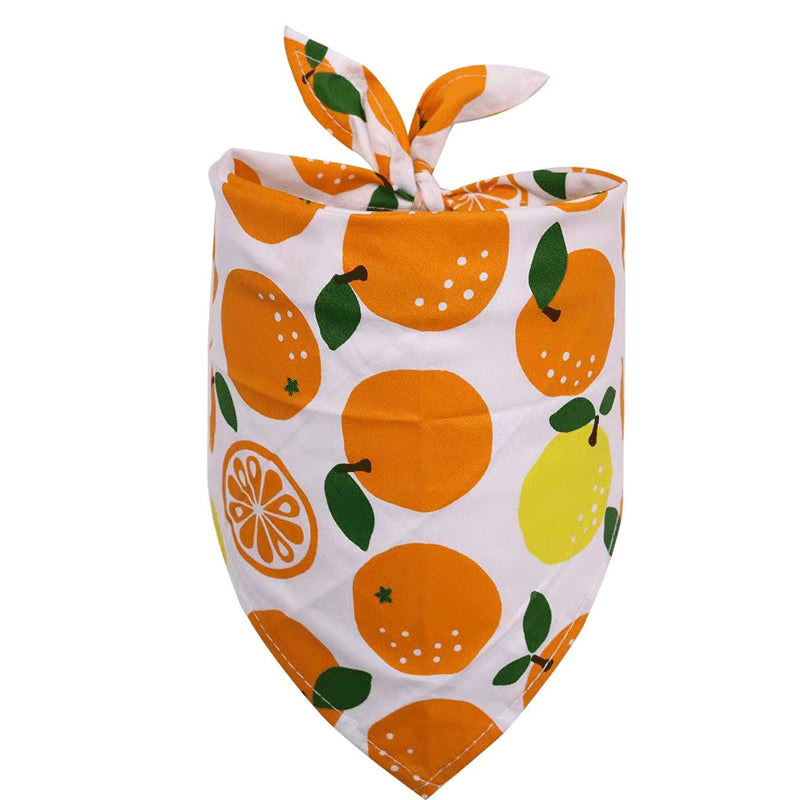 Pet Accessories Summer Pet Drool Towel Fruit Style Pet Scarf Pure Cotton Dog Triangle Scarf - Purrfect Pet Kingdom