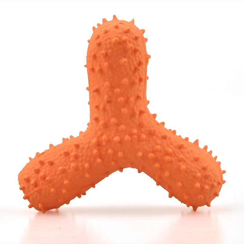 New Pet Latex Toy with Spiked Bone and Four-Corner Square Latex Sound Toy Durable Teeth-Cleaning Dog Toy - Purrfect Pet Kingdom
