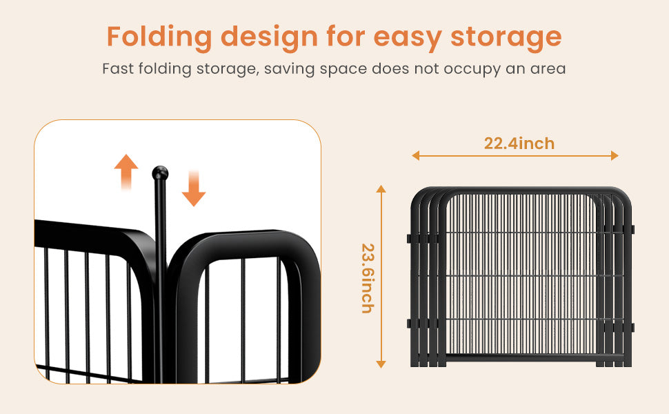 Dog Fence Portable 12 Panel - 24 Inch Indoor Outdoor