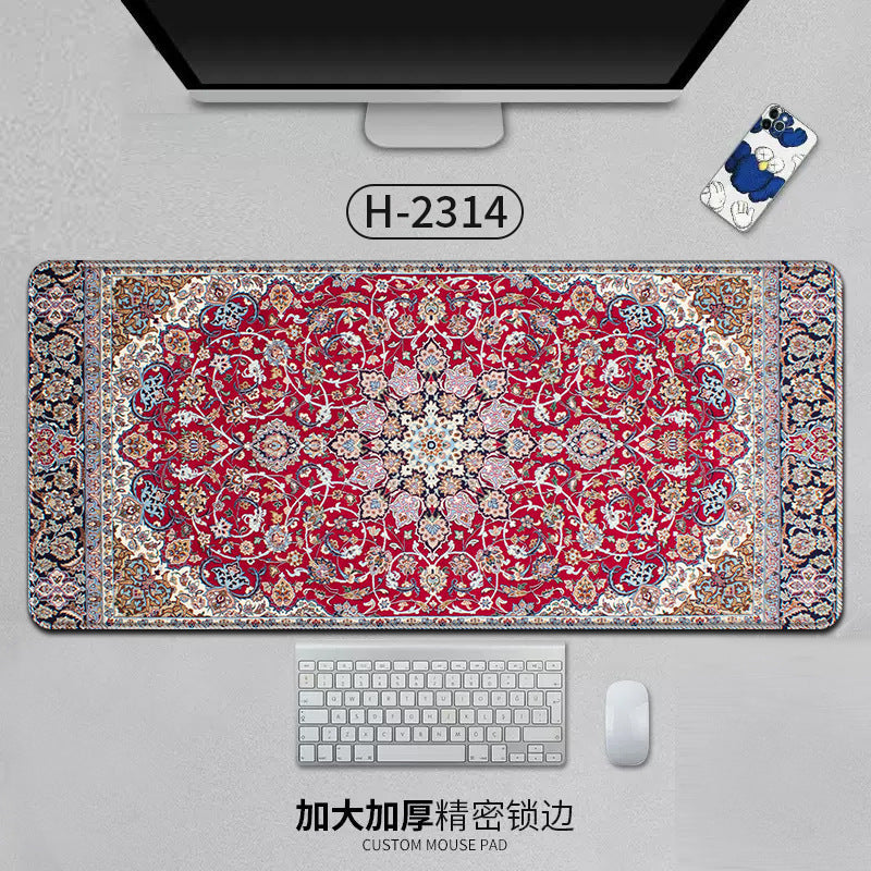 Large Persian Mouse Pad Office Carpet MousePad Natural Rubber Lockedge Anti Slip Desk Mat Laptop Office Game Accessories Pad