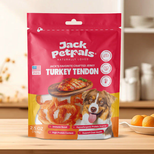 Jack PetPals Handcrafted Jerky Turkey Tendon Dog Treats (2.5oz) - Purrfect Pet Kingdom
