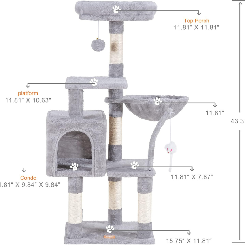 Cat Tree Small Hammock Compact Tower Furniture ๐ฑ