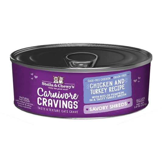 Stella & Chewy's Carnivore Cravings Shredded Chicken & Turkey Cat Cans (2.8oz) - Stella & Chewy's Wet Cat Food - The Family Pet