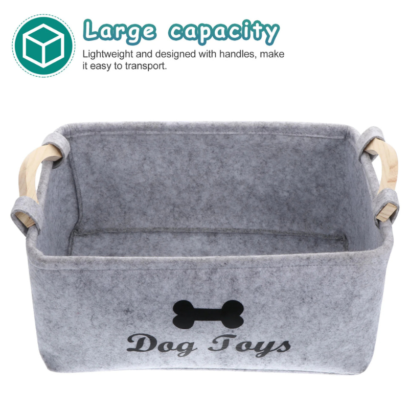 Pet Toy Storage Basket Felt Organizer Bin 🧺