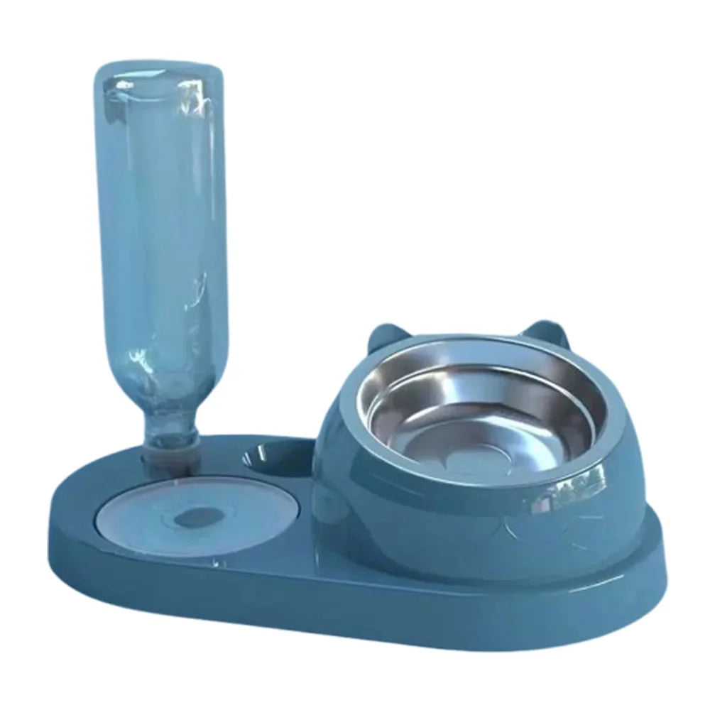 2 In 1 Cat Bowl Water Dispenser Automatic Water Storage Pet Food Bowl Food Container With Waterer Feeder Dog Cat Food Bowl