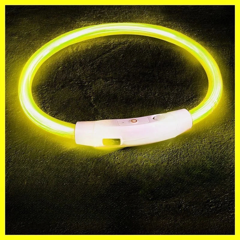 40/50/70cm Led Dog Collar USB Rechargeable Pet Dog Night Luminous Charge Collar Glowing Necklace Collar Safety Night Light