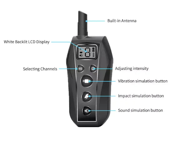 Dog Training Collar 650 YD Remote Shock Waterproof ๐