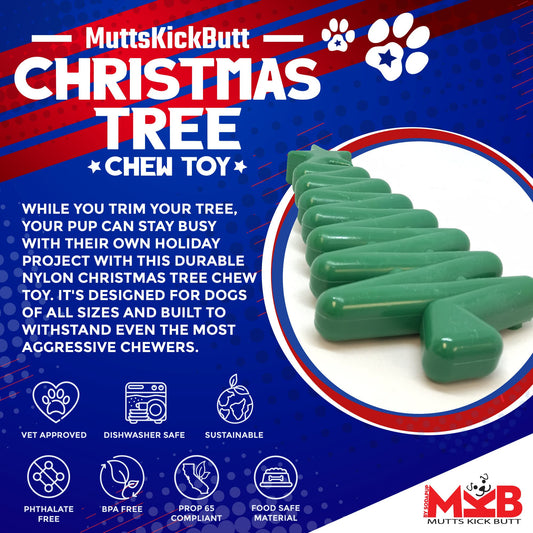 Christmas Tree Nylon Dog Chew Toy for Aggressive Chewers | USA