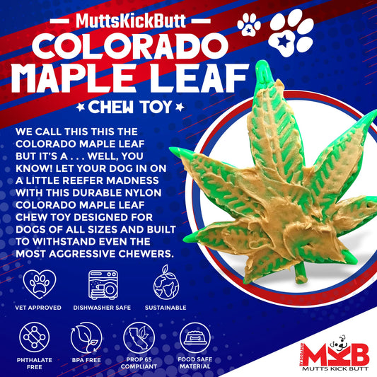 Colorado Maple Leaf Nylon Dog Chew Toy for Aggressive Chewers