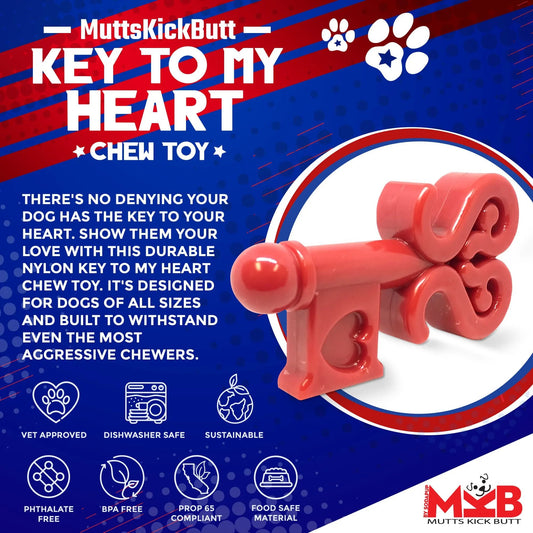 Key to My Heart Ultra Durable Nylon Dog Chew Toy-Purrfect Pet Kingdom