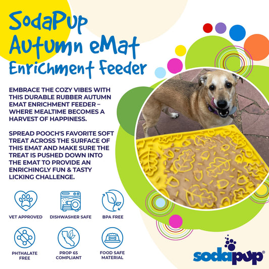 Autumn eMat - Enrichment Lick Mat For Dogs and Cats| Fall Leaves Design | SodaPup